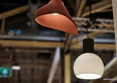 3D-printed lamps from IQ LUX, made from organic materials.